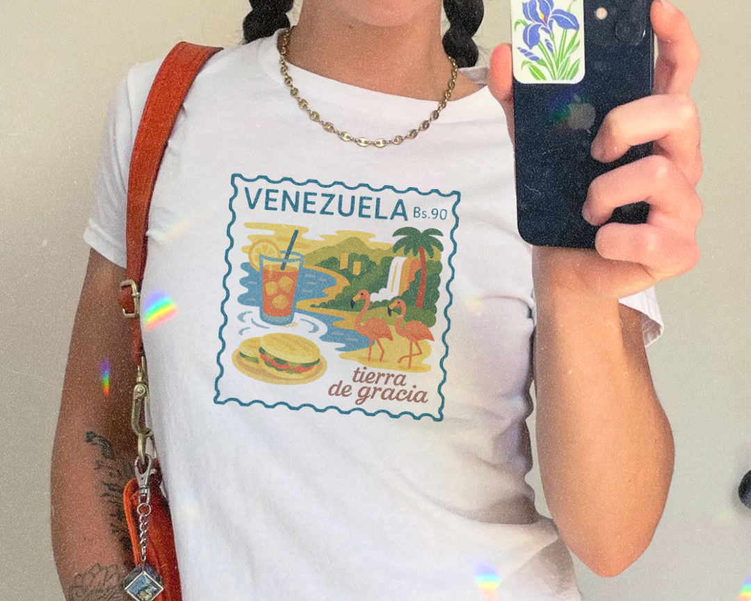 Venezuela Postcard Travel Stamp Graphic Tee