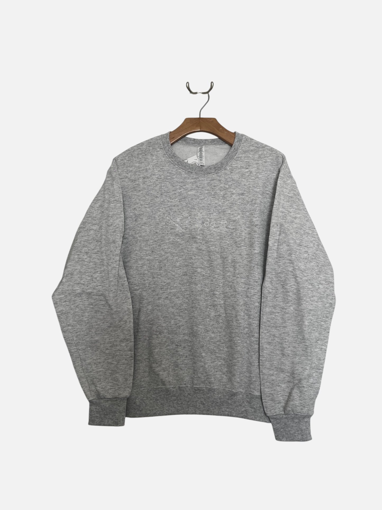 Harry Potter Embroidered Grey Sweatshirt White Stitching