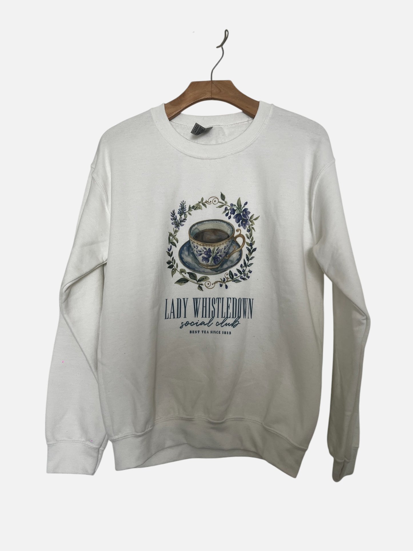 Bridgerton Lady Whistledown Tea White Sweatshirt