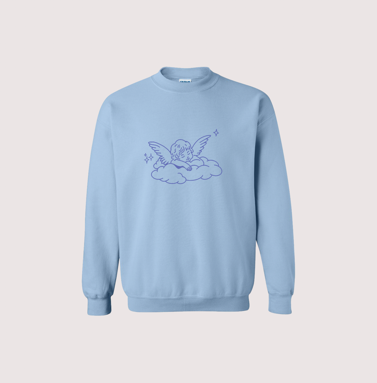 Angel on Clouds Cherub Blue Retro Shirt Sweater Sweatshirt