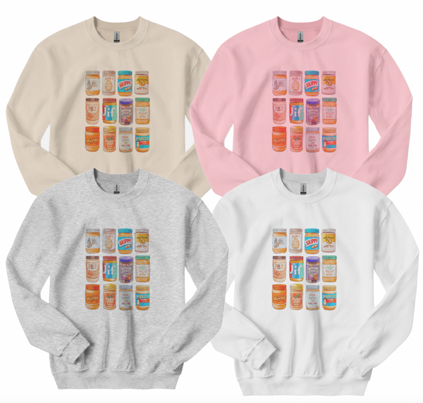 Peanut Butter Sweatshirt, Retro Foodie Crewneck Hoodie Tee, Aesthetic Snack Lover Gift, Cozy Unisex Pullover, Peanut Butter Lover Gift