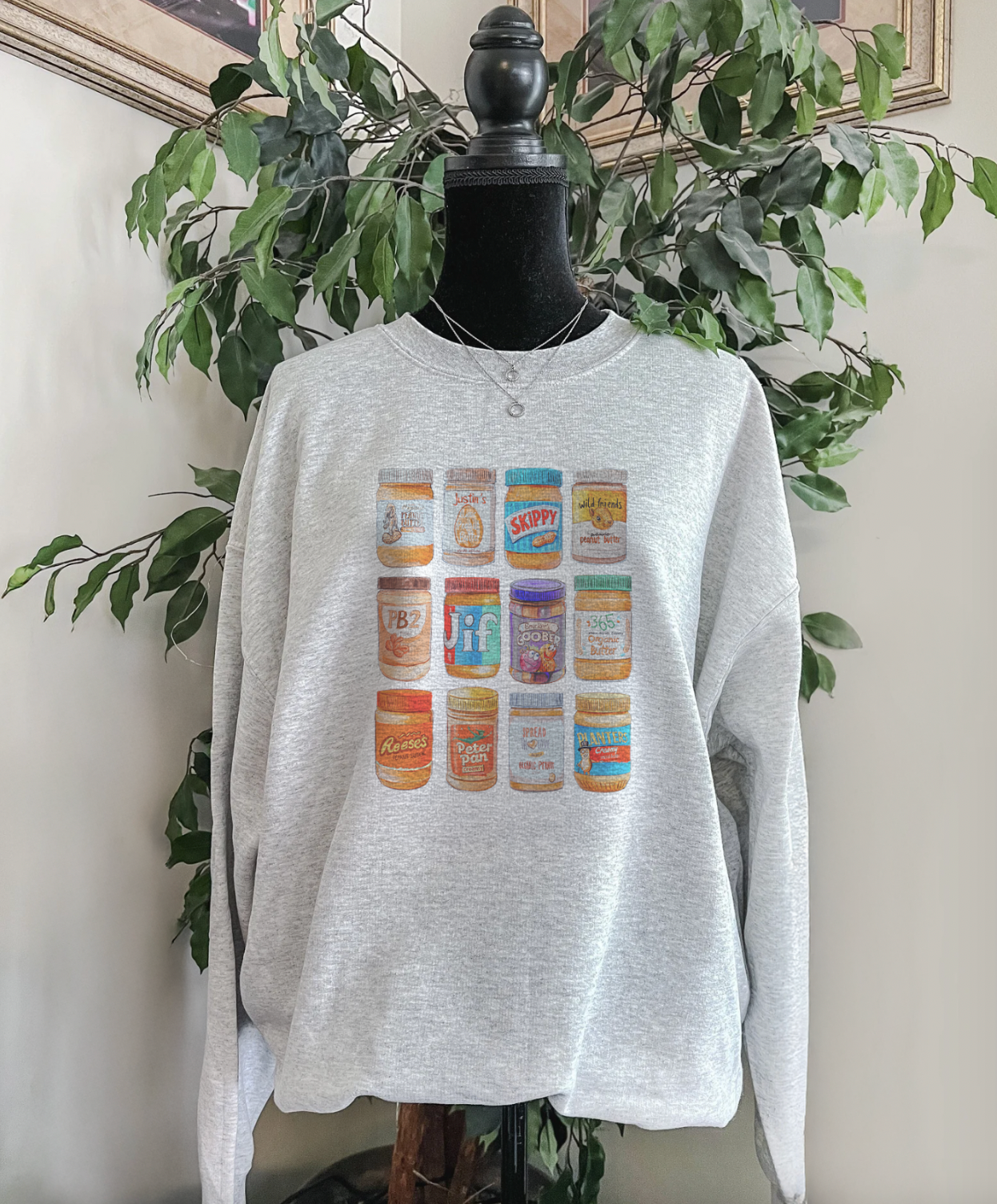 Peanut Butter Sweatshirt, Retro Foodie Crewneck Hoodie Tee, Aesthetic Snack Lover Gift, Cozy Unisex Pullover, Peanut Butter Lover Gift