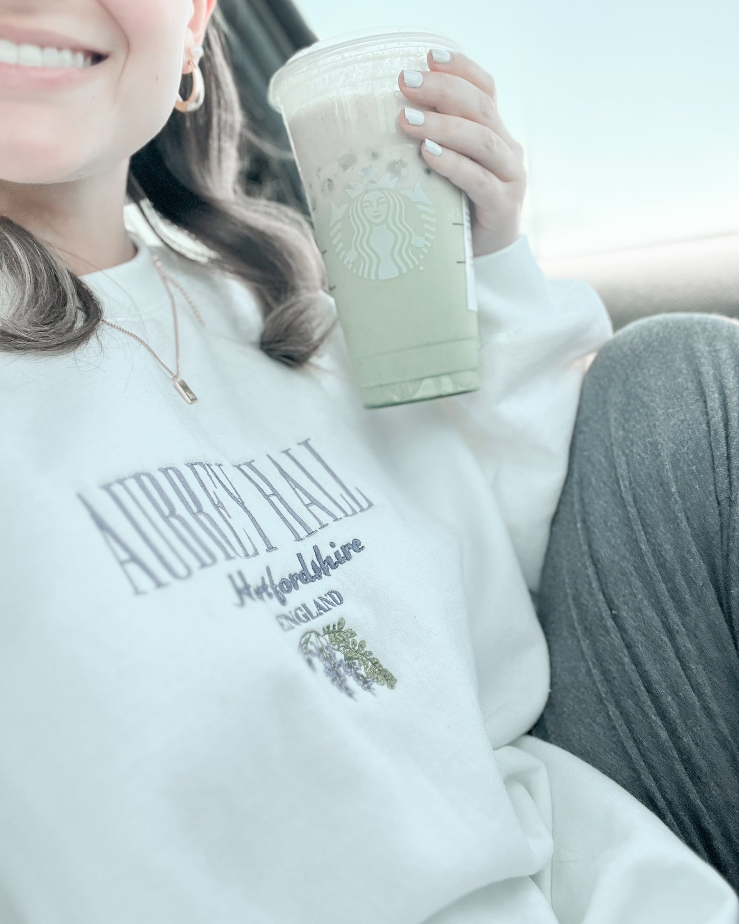 Embroidered Aubrey Hall Bridgerton Crewneck Hoodie Sweatshirt