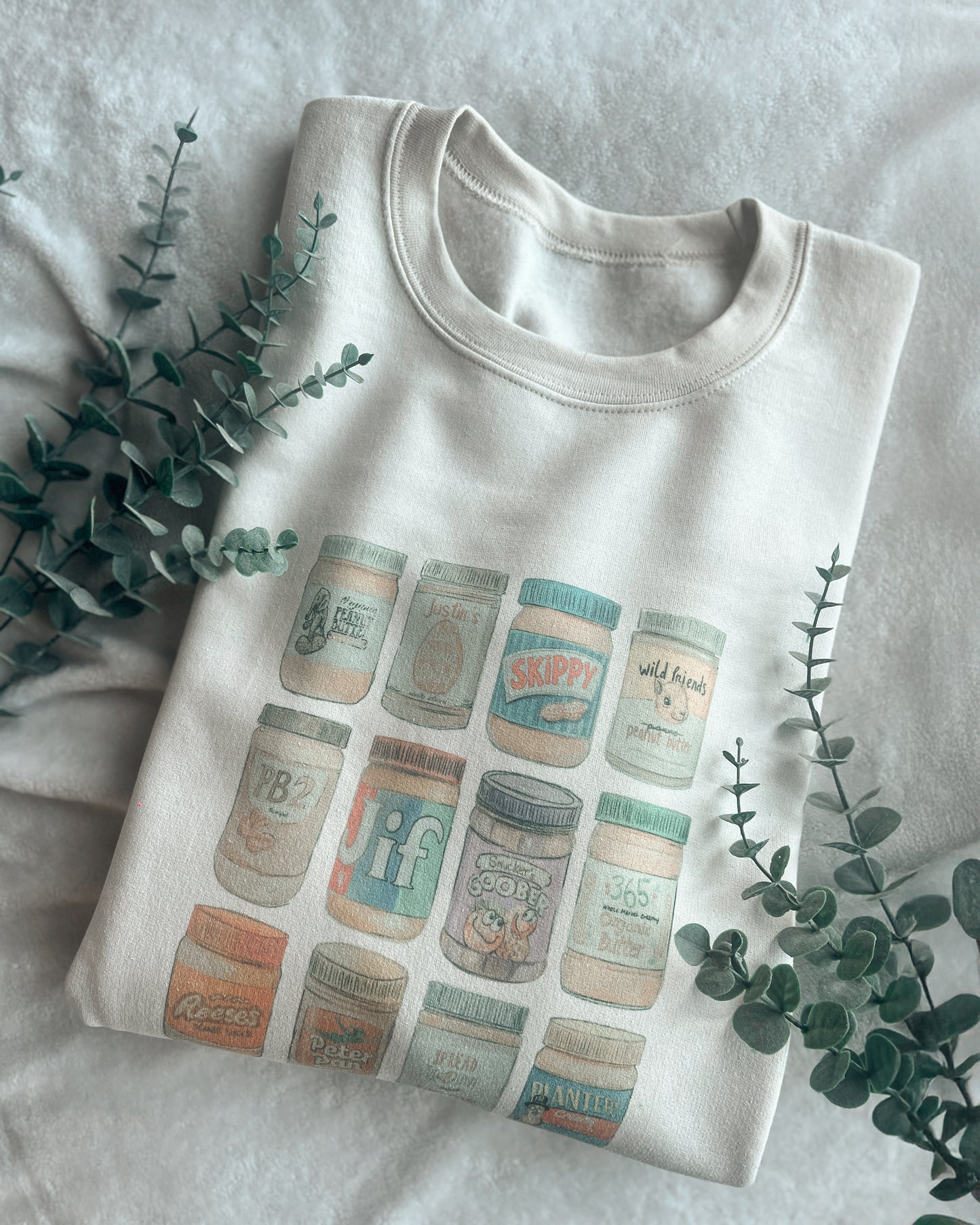 Peanut Butter Sweatshirt, Retro Foodie Crewneck Hoodie Tee, Aesthetic Snack Lover Gift, Cozy Unisex Pullover, Peanut Butter Lover Gift