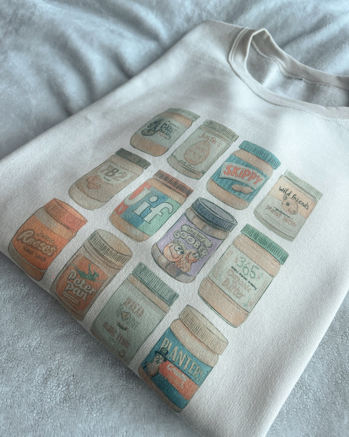 Peanut Butter Sweatshirt, Retro Foodie Crewneck Hoodie Tee, Aesthetic Snack Lover Gift, Cozy Unisex Pullover, Peanut Butter Lover Gift