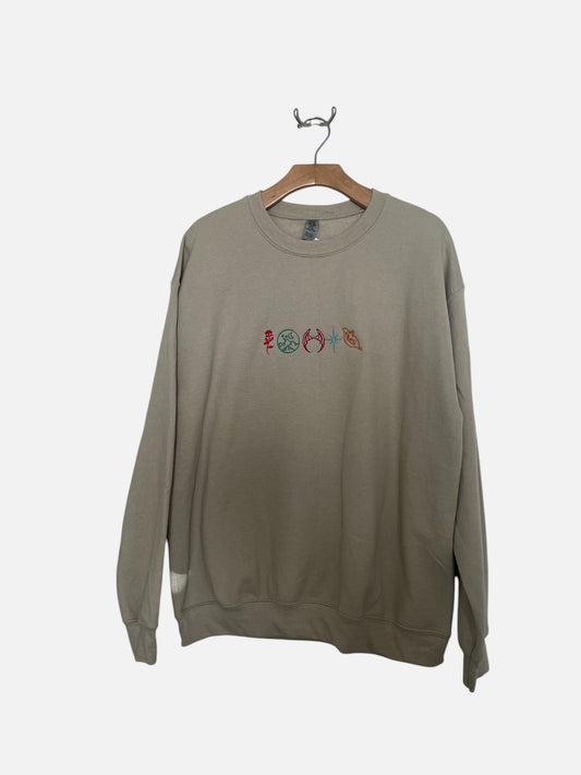 A Court of Thorns and Roses ACOTAR Embroidered Tan Sweatshirt