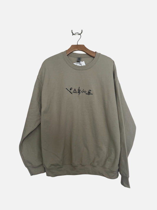 Harry Potter Tan Sweatshirt Brown Stitching