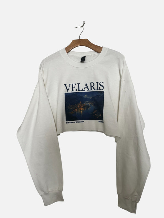 Velaris ACOTAR White Cropped Sweatshirt