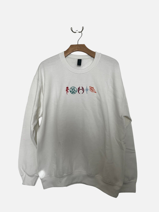 A Court of Thorns and Roses ACOTAR Embroidered White Sweatshirt