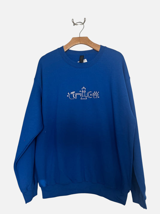 Twilight Edward Jacob Embroidered Blue Crewneck