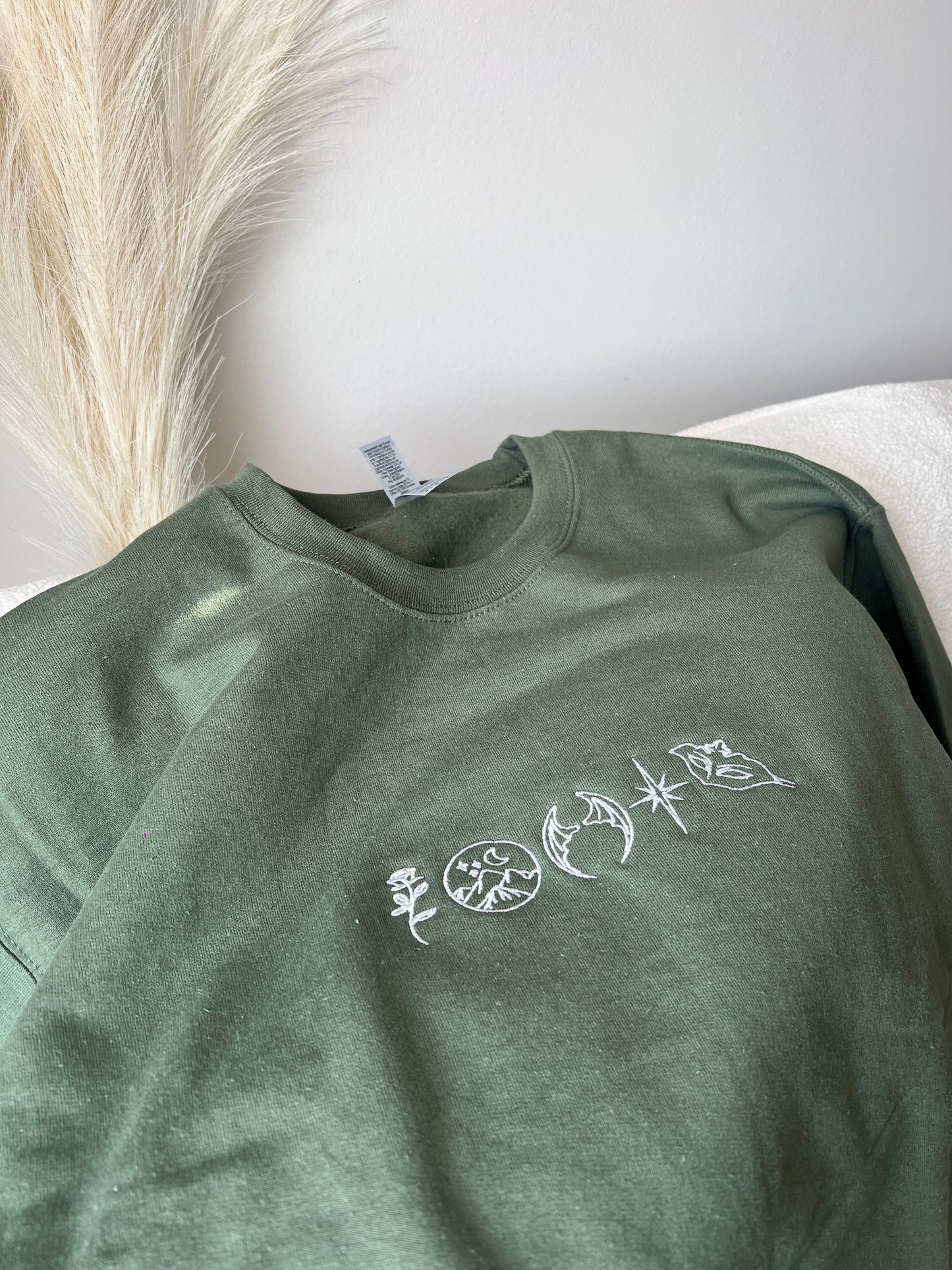 ACOTAR Embroidered Sweatshirt (B&W THREAD), A Court of Thorns and Roses Merch - Gift for Book Lovers