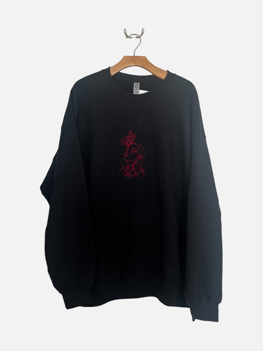 Lady with Butterfly Crewneck