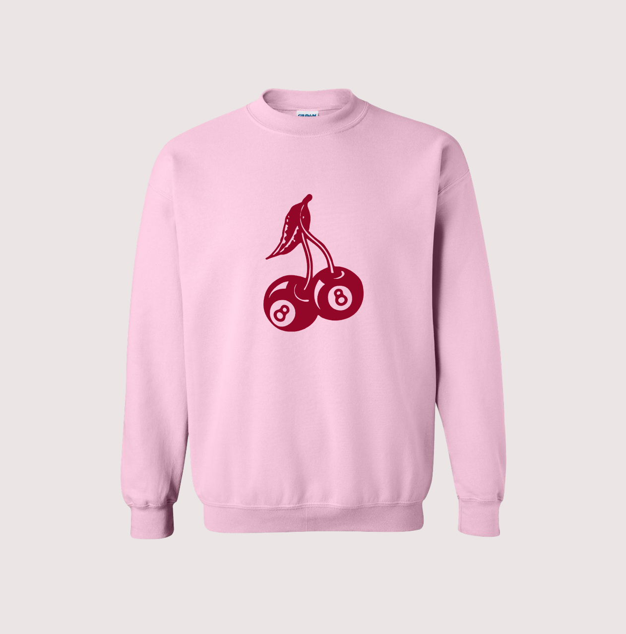 8 Ball x Cherry Pastel Pink Tee Retro Shirt Sweater Sweatshirt