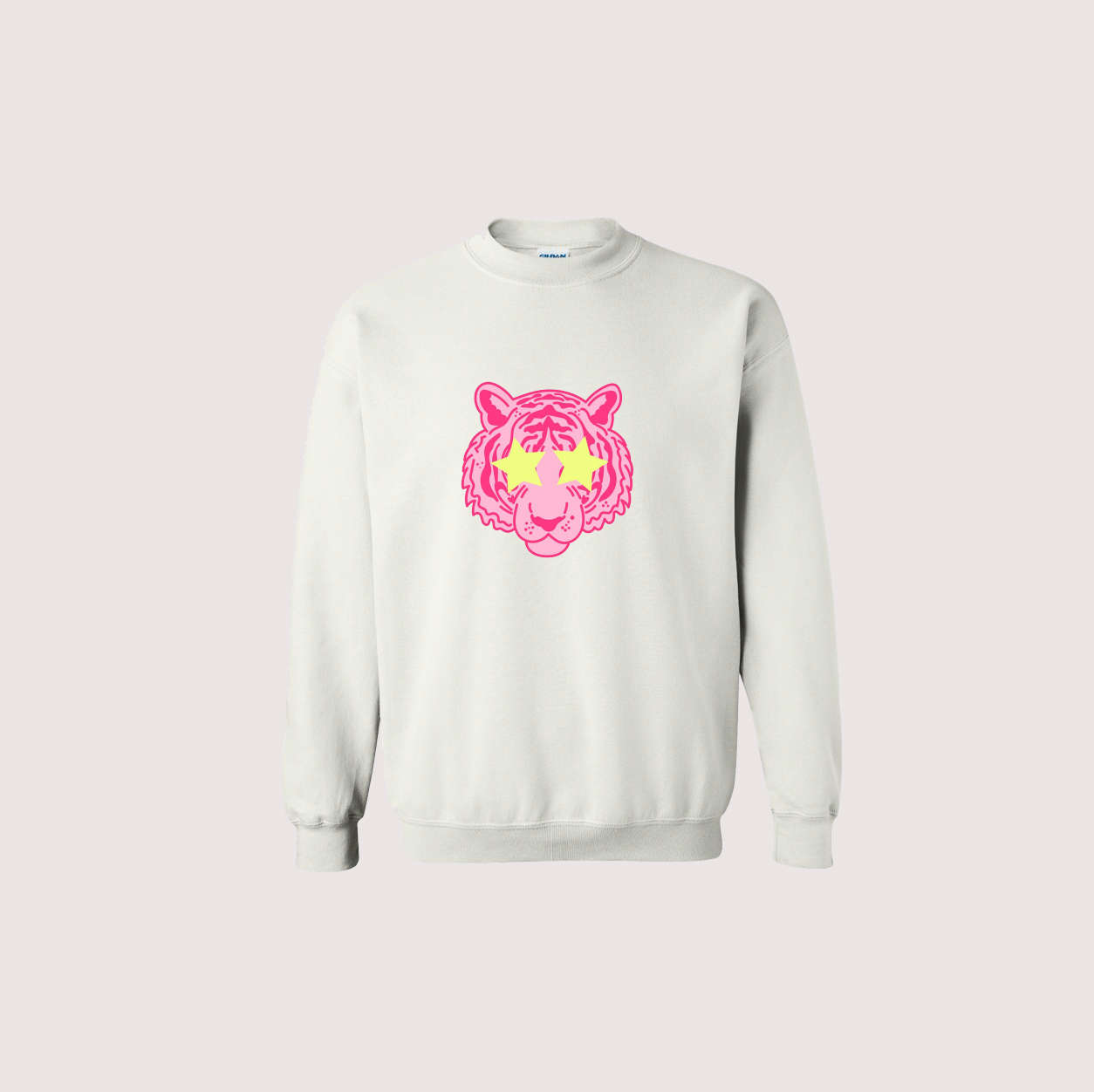 Neon Pink & Yellow Tiger Retro Shirt Sweater Sweatshirt