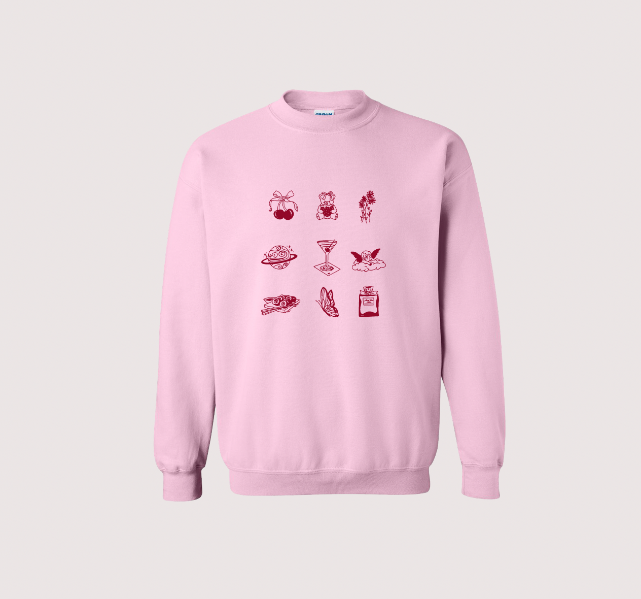 Girly Doodles Pink Retro Tee Shirt Sweater Sweatshirt