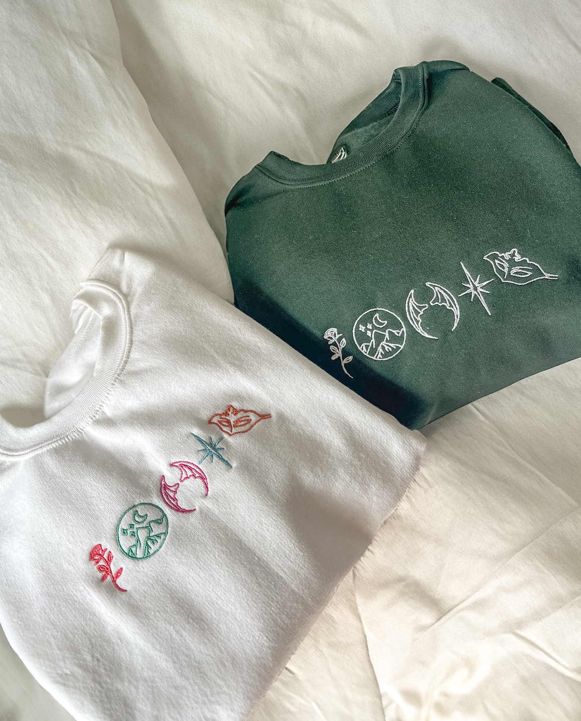 ACOTAR Embroidered Sweatshirt (B&W THREAD), A Court of Thorns and Roses Merch - Gift for Book Lovers