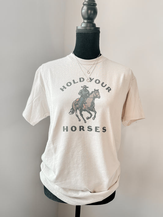 "Hold Your Horse" Retro Tee Shirt Sweater Sweatshirt