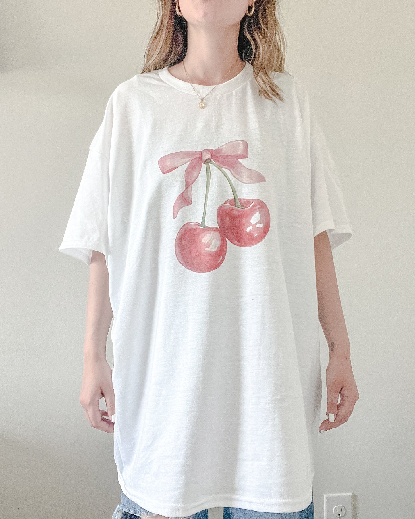 Cherry Bow Coquette Retro Shirt Sweater Sweatshirt