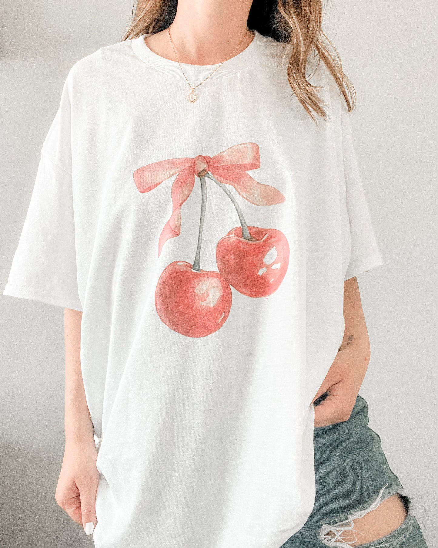 Cherry Bow Coquette Retro Shirt Sweater Sweatshirt